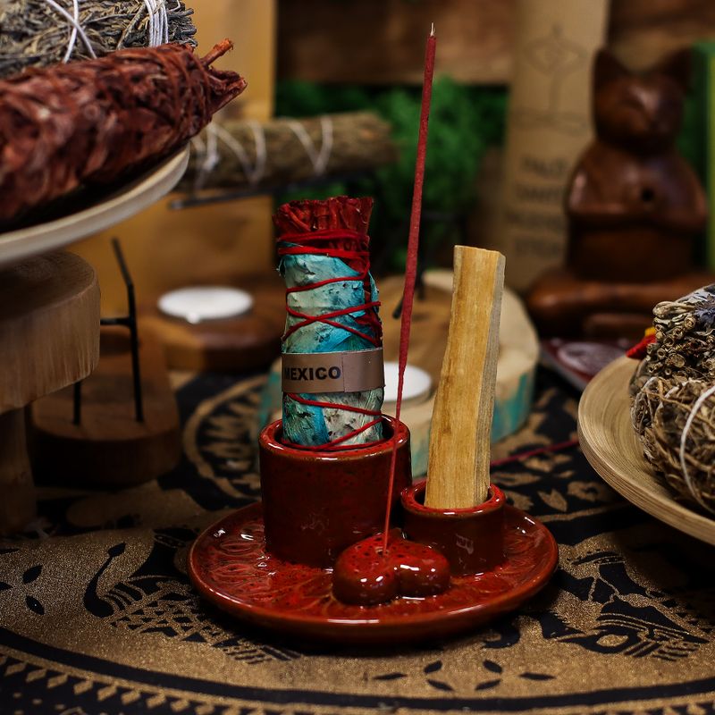 Універсальний Керамічний Тримач - Квітка Лотоса - Червоний Глянець