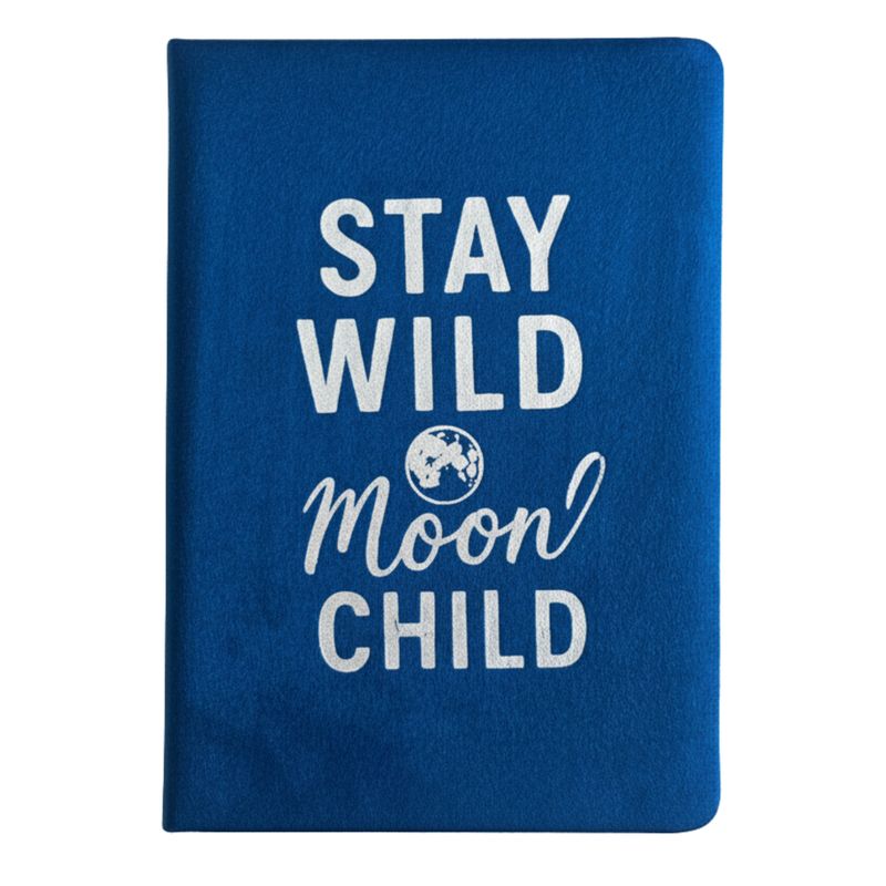 Темно-синій Оксамитовий Записник (80 сторінок) - Stay Wild Moon Child