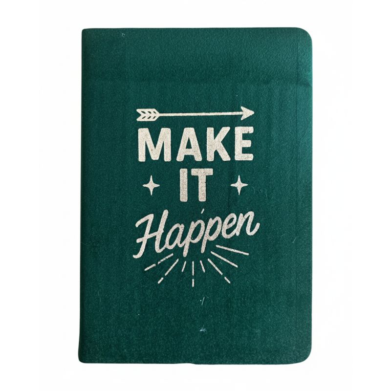 Темно-зелений Оксамитовий Записник (80 сторінок) - Make it Happen