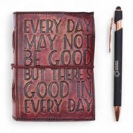 Шкіряний Блокнот "Every Day May Not Be Good" із Необрізаним Краєм 13х10 см