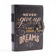 Шкіряний Блокнот "Never Give Up On Your Dreams" - 200 Сторінок 18х13 см