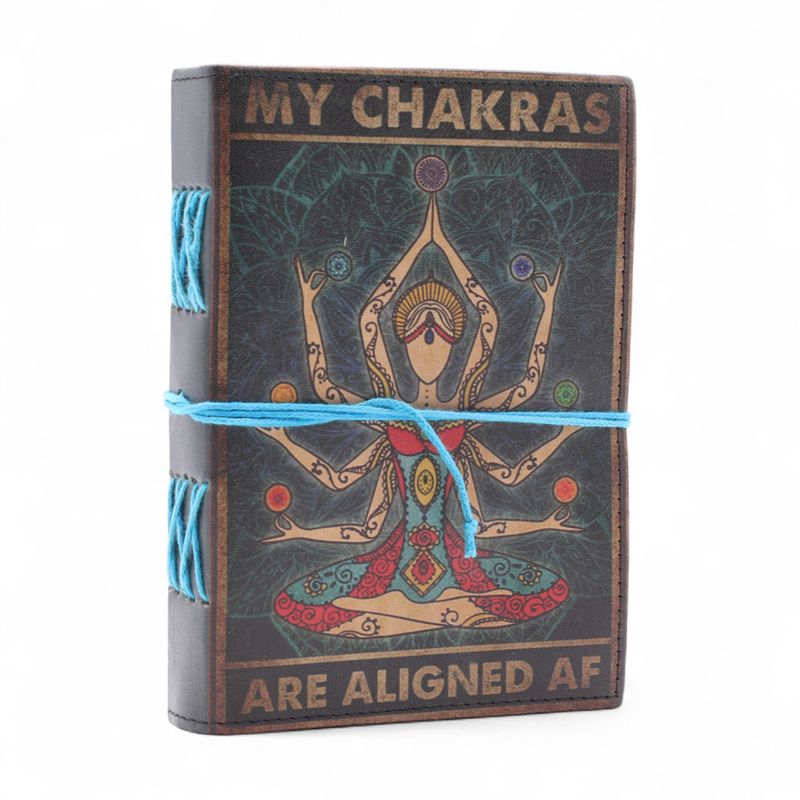 Шкіряний Блокнот із Принтом " My Chakras are Aligned AF" - 200 сторінок 17,5х13 см