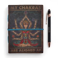Шкіряний Блокнот із Принтом " My Chakras are Aligned AF" - 200 сторінок 17,5х13 см