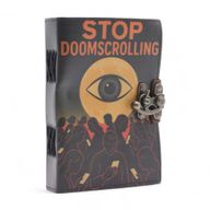 Шкіряний Блокнот із Принтом "Stop Doom Scrolling" - 200 сторінок 17,5х13 см