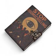Шкіряний Блокнот із Принтом "Stop Doom Scrolling" - 200 сторінок 17,5х13 см