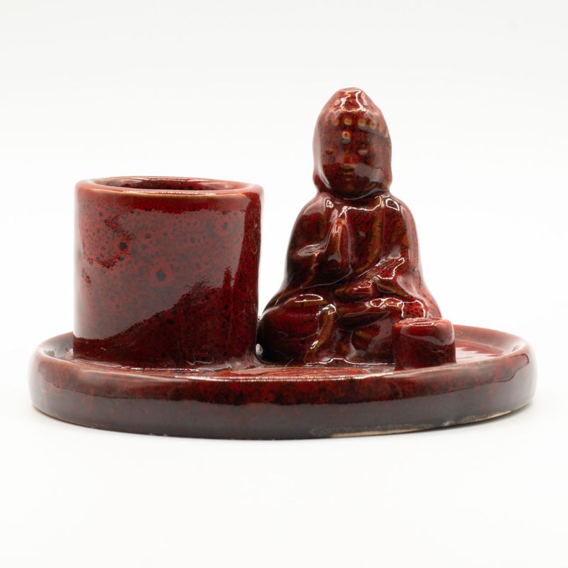 Багатофункціональна Тарілка Для Пахощів Будда - Керамічна М'який Червоний