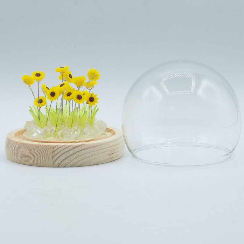 Скляна Куля з Квітками - 20 Соняшників - LED, USB