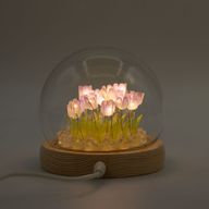 Скляна Куля з Квітками -  20 Тюльпанів - LED, USB