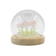Скляна Куля з Квітками - 10 Рожевих Троянд - LED, USB