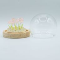 Скляна Куля з Квітками - 10 Рожевих Троянд - LED, USB