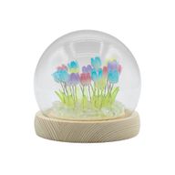 Скляна Куля з Квітками - 20 Багатокольорових Тюльпанів - LED, USB