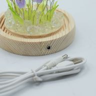 Скляна Куля з Квітками - 20 Багатокольорових Тюльпанів - LED, USB
