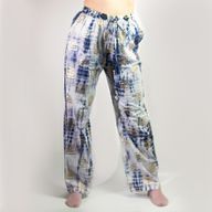 Nomad Sari  - Штани для Відпочинку Ручного Розпису "Золотий Меандр" M/L - Золотий, Блакитний