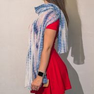 Nomad Sari - Літній Шарф "Вечірній Блиск" 180x50 см - Димчасто-блакитний
