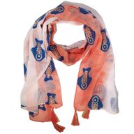 Nomad Sari  - Літній Шарф "Морські Рибки" 180x50 см - Кораловий