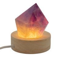 Дерев'яна LED-підставка з USB Кругла 6 см - Холодне/Тепле/Денне Світло
