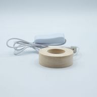 Дерев'яна LED-підставка з USB Кругла 6 см - Холодне/Тепле/Денне Світло