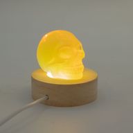 Дерев'яна LED-підставка з USB Кругла 6 см - Холодне/Тепле/Денне Світло