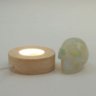 Дерев'яна LED-підставка з USB Кругла 6 см - Холодне/Тепле/Денне Світло