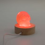 Дерев'яна LED-підставка з USB Кругла 6 см - Багатокольорове Світло