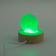 Дерев'яна LED-підставка з USB Кругла 6 см - Багатокольорове Світло