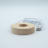 Дерев'яна LED-підставка з USB Кругла 8 см - Холодне/Тепле/Денне Світло