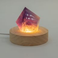 Дерев'яна LED-підставка з USB Кругла 8 см - Холодне/Тепле/Денне Світло