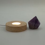 Дерев'яна LED-підставка з USB Кругла 8 см - Холодне/Тепле/Денне Світло