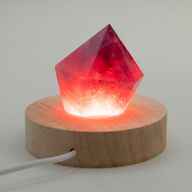 Дерев'яна LED-підставка з USB Кругла 8 см - Багатокольорове Світло