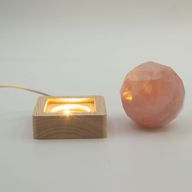 Дерев'яна LED-підставка з USB Квадратна 6 см - Холодне/Тепле/Денне Світло