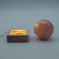 Дерев'яна LED-підставка з USB Квадратна 6 см - Багатокольорове Світло