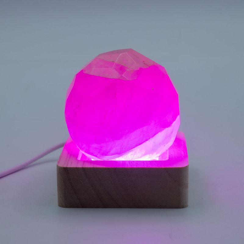 Дерев'яна LED-підставка з USB Квадратна 6 см - Багатокольорове Світло