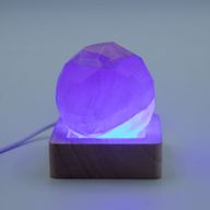 Дерев'яна LED-підставка з USB Квадратна 6 см - Багатокольорове Світло