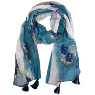 Nomad Sari - Літній Шарф "Морські Рибки" 180x50 см - Морський Синій