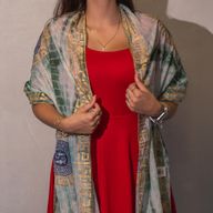 Nomad Sari - Літній Шарф "Марбелья" 180x50 см - Зелений з Золотом