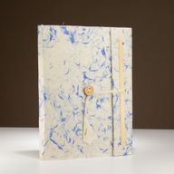 Великий Блокнот із Паперу Локта з Закладкою (45 аркушів) 21x15 см - Блакитні Бавовняні Вкраплення
