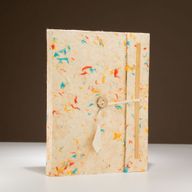 Великий Блокнот із Паперу Локта з Закладкою (45 аркушів) 21x15 см - Різнобарвні Бавовняні Вкраплення