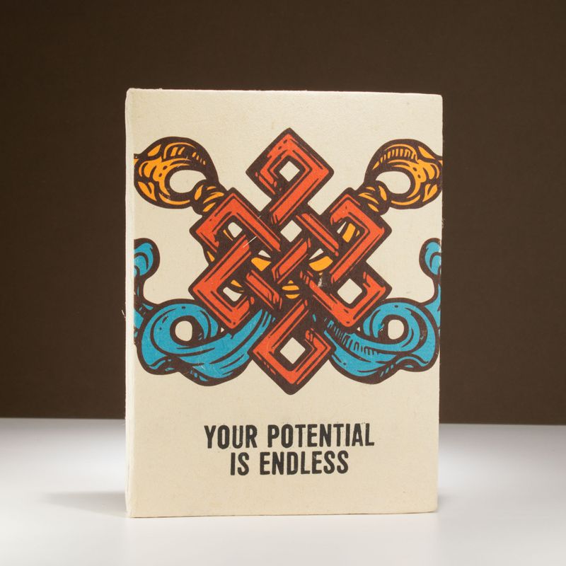 Великий Блокнот із Паперу Локта з Закладкою (45 аркушів) 21x15 см - "Your Potential Is Endless"