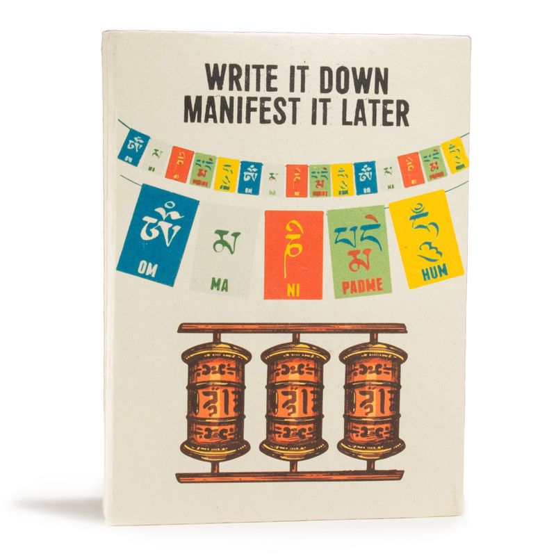 Великий Блокнот із Паперу Локта з Закладкою (45 аркушів) 21x15 см - "Write it Down, Manifest it Later"