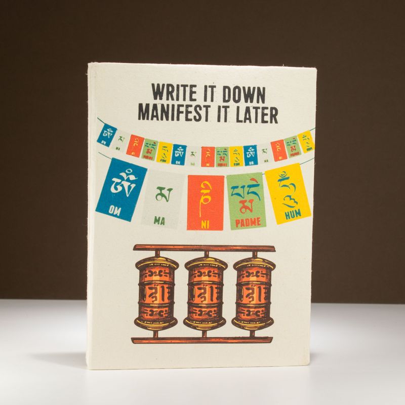 Великий Блокнот із Паперу Локта з Закладкою (45 аркушів) 21x15 см - "Write it Down, Manifest it Later"