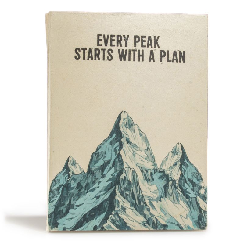 Великий Блокнот із Паперу Локта з Закладкою (45 сторінок) 21x15 см - "Every Peak Starts with a Plan"
