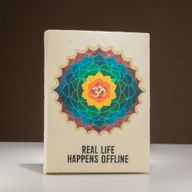 Великий Блокнот із Паперу Локта з Закладкою (45 аркушів 21x15 см - "Real Life Happens Offline"