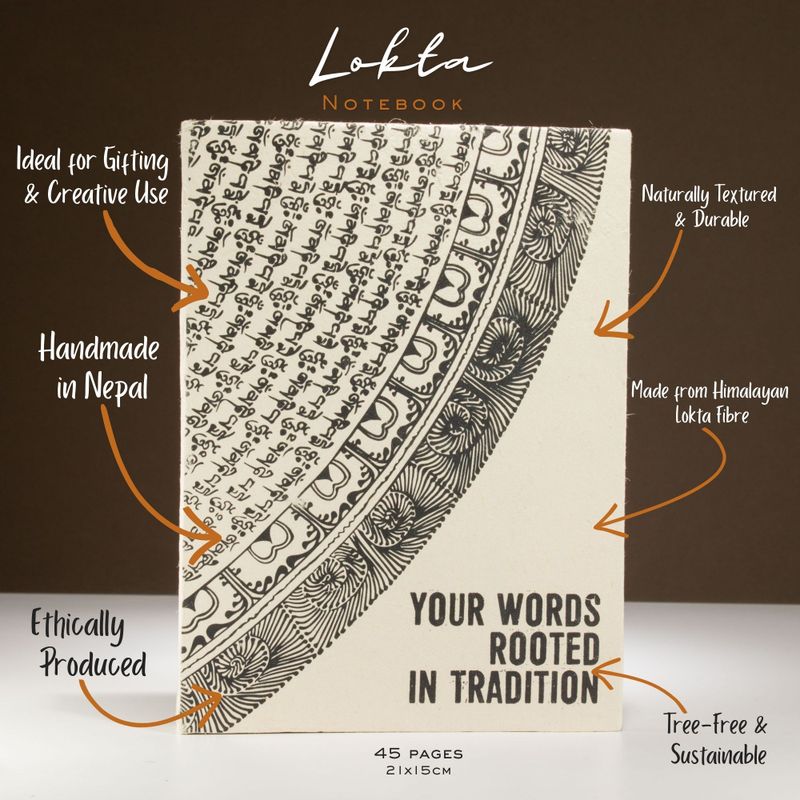 Великий Блокнот із Паперу Локта з Закладкою (45 аркушів) 21x15 см - "Your Words Rooted in Tradition"
