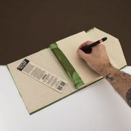 Великий Блокнот із Паперу Локта з Закладкою (45 аркушів) 21x15 см - Зелений Мох