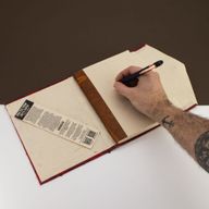 Великий Блокнот із Паперу Локта з Закладкою (45 аркушів) 21x15 см - Рубінова Рослинність