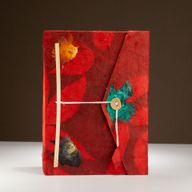 Великий Блокнот із Паперу Локта з Закладкою (45 аркушів) 21x15 см - Рубінова Рослинність