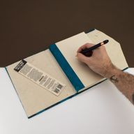 Великий Блокнот із Паперу Локта з Закладкою (45 аркушів) 21x15 см - Темно-синій