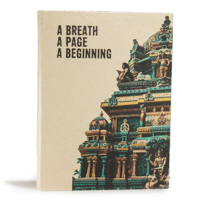 Великий Блокнот із Паперу Локта з Закладкою (45 аркушів) 21x15 см - "A Breath, A Page, A Beginning"