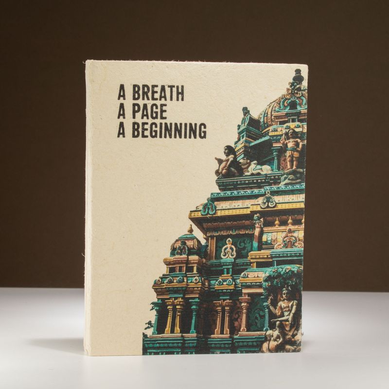 Великий Блокнот із Паперу Локта з Закладкою (45 аркушів) 21x15 см - "A Breath, A Page, A Beginning"