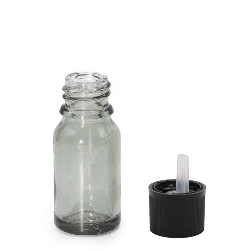Димчасто-сірий Скляний Флакон-крапельниця 10 мл - Кришка-крапельниця - Захист від Дітей